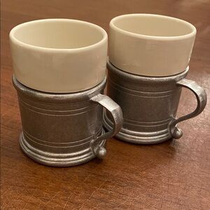 2 Wilton Armetale Mugs & Inserts